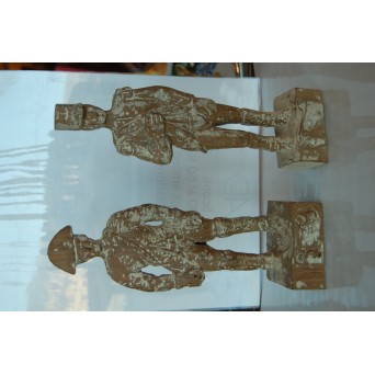 COPPIA DI STATUETTE IN LEGNO GREZZO