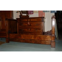 LETTO IN NOCE E RADICA DI NOCE D'EPOCA ORIGINE FRANCESE